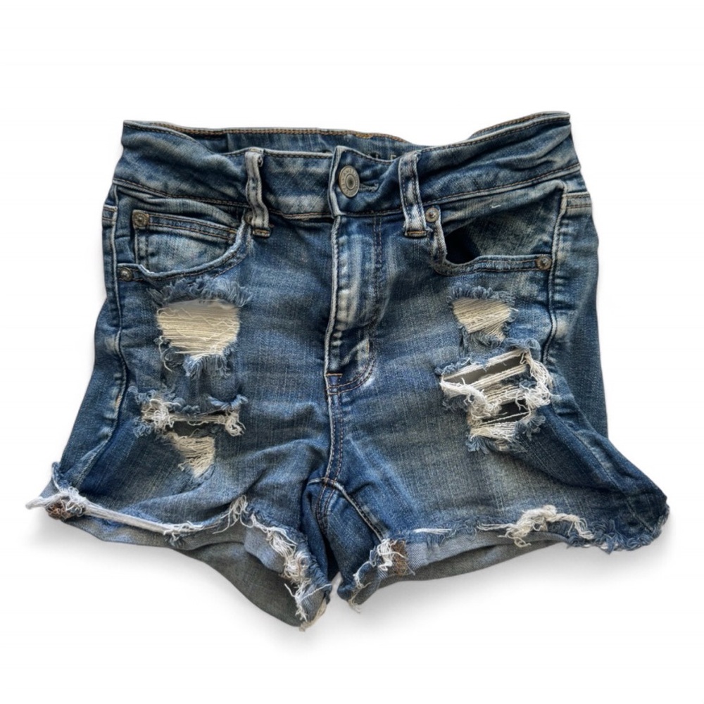 American Eagle Outfitters | Blue Distressed Jean Shorts